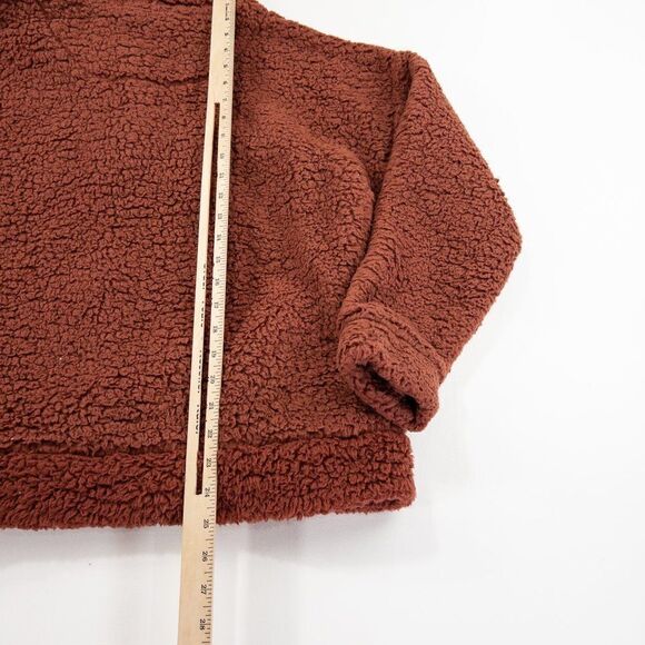 Pink Rose Fleece Sweater Womens Large Pink 5 Button Pullover Long Sleeve Jacket - Picture 6 of 9